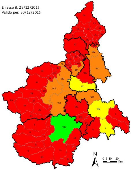 Carta del pericolo incendi